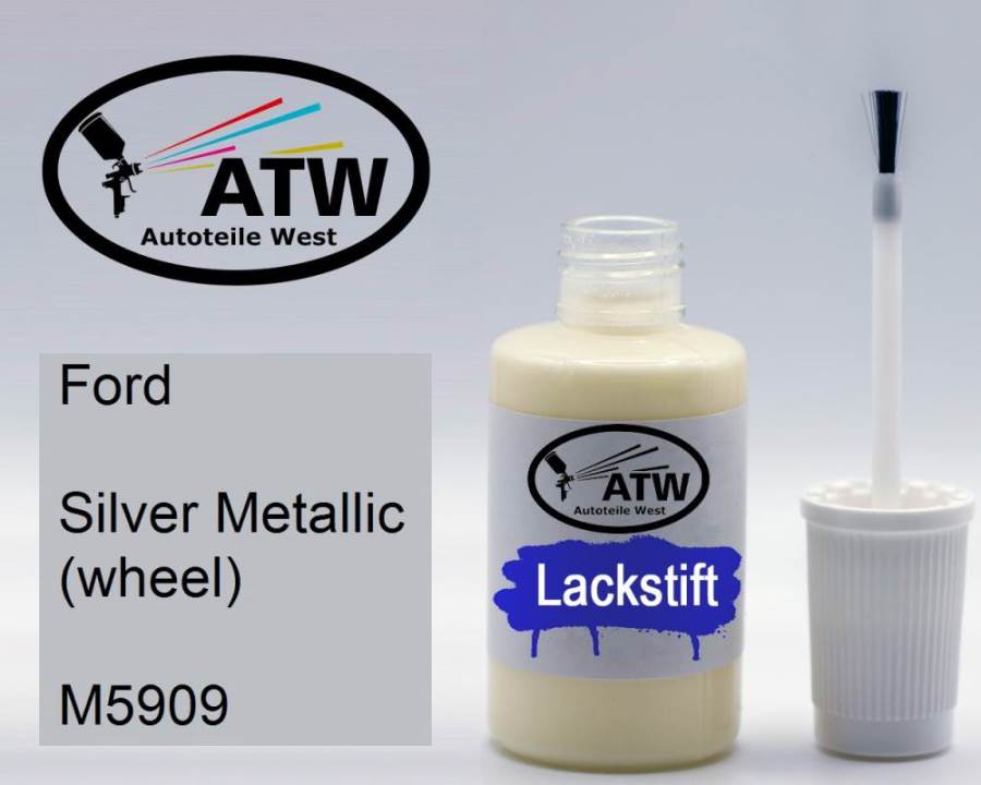 Ford, Silver Metallic (wheel), M5909: 20ml Lackstift, von ATW Autoteile West.